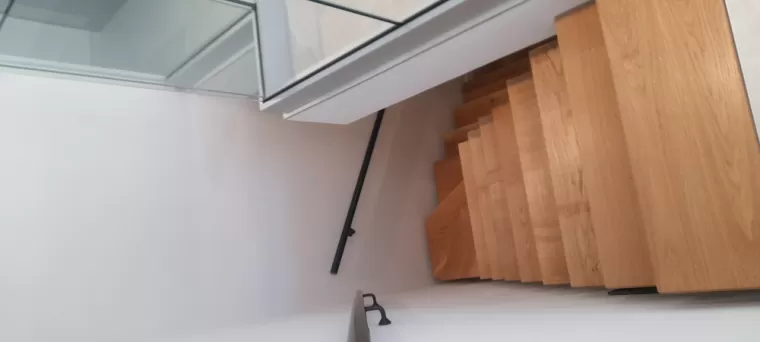 Escalier 1/4 tournant fer et bois